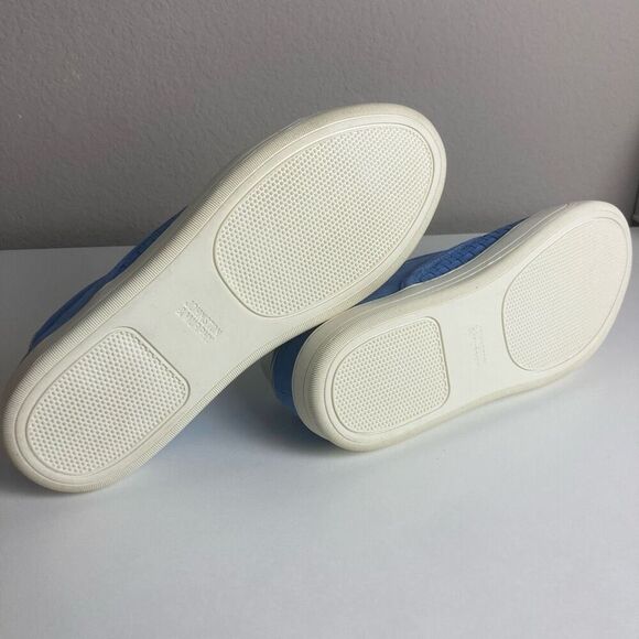 Johnston and Murphy Women's Elaina Blue Suede Leather Slip On Weave Sneakers 11 - Picture 5 of 6